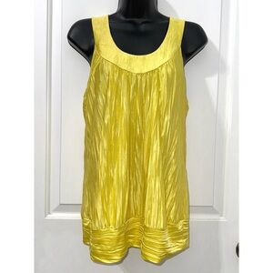 Y2K BCX yellow sleeveless top with a ruched or crinkled texture